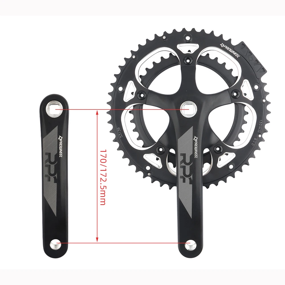

proweel Chain Wheel Square hole toothed disc crank 130BCD39t/53t teeth 2s10 speed and 9 speed Tooth plate of Racing bicycle