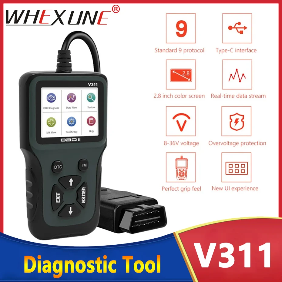 

Engine Fault Code Reader Scan Tools V311 OBD2 Universal Car Diangostic Scanner Automobile Fault Detector