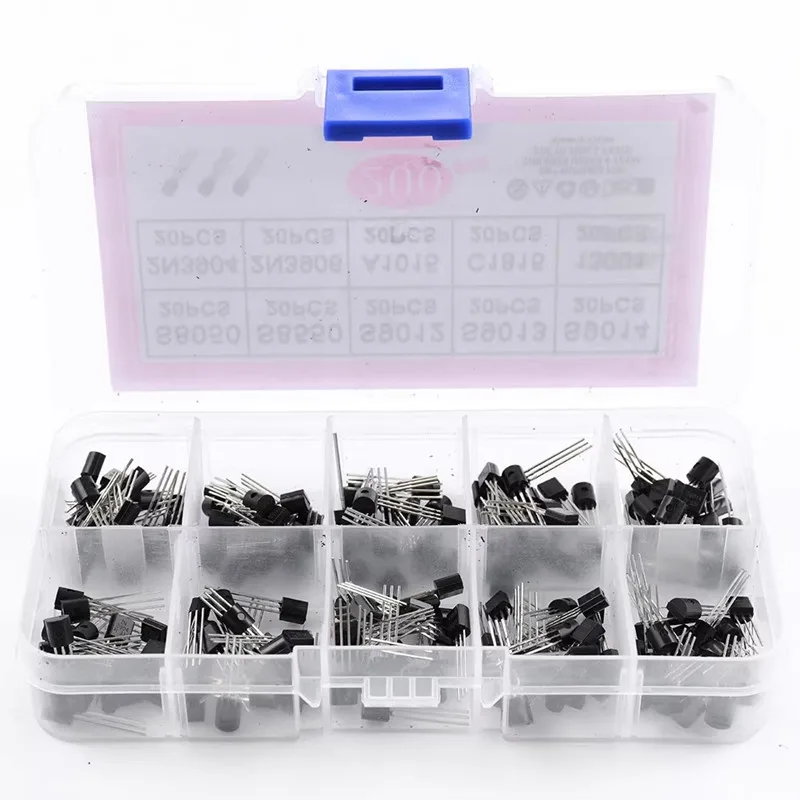 TO-92 Transistor Assortment Kit NPN PNP S8050 S8550 S9012 S9013 S9015 2N3904 2N3906 2N2222 2N2907 A1015 C1815 13001 BC327 BC337