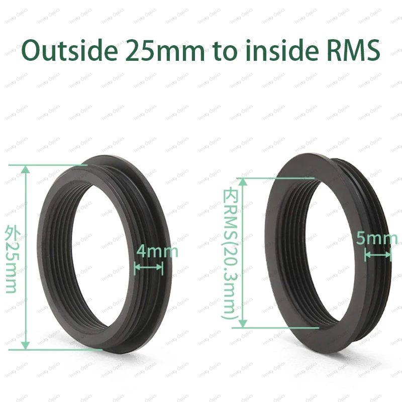 Anillo Adaptador para Lentes de Microscopio, M25 RMS 20.2mm, M26, M27, SM1 30.5mm, Convertidor de Rosca para Microscopio Óptico
