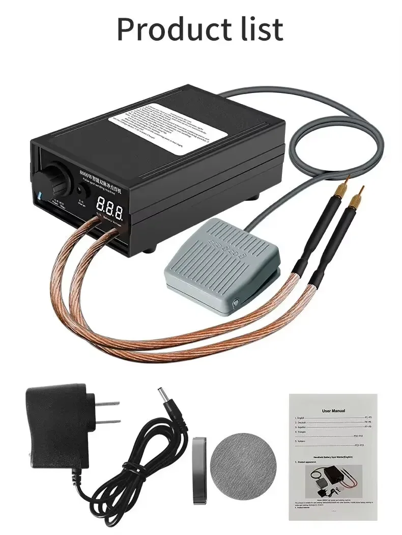 Docreate 8000W Przenośny Mini Zestaw do Zgrzewania Punktowego do Akumulatorów 18650, Maszyna do Zgrzewania Pasków Niklowych DIY 0.2mm — 2