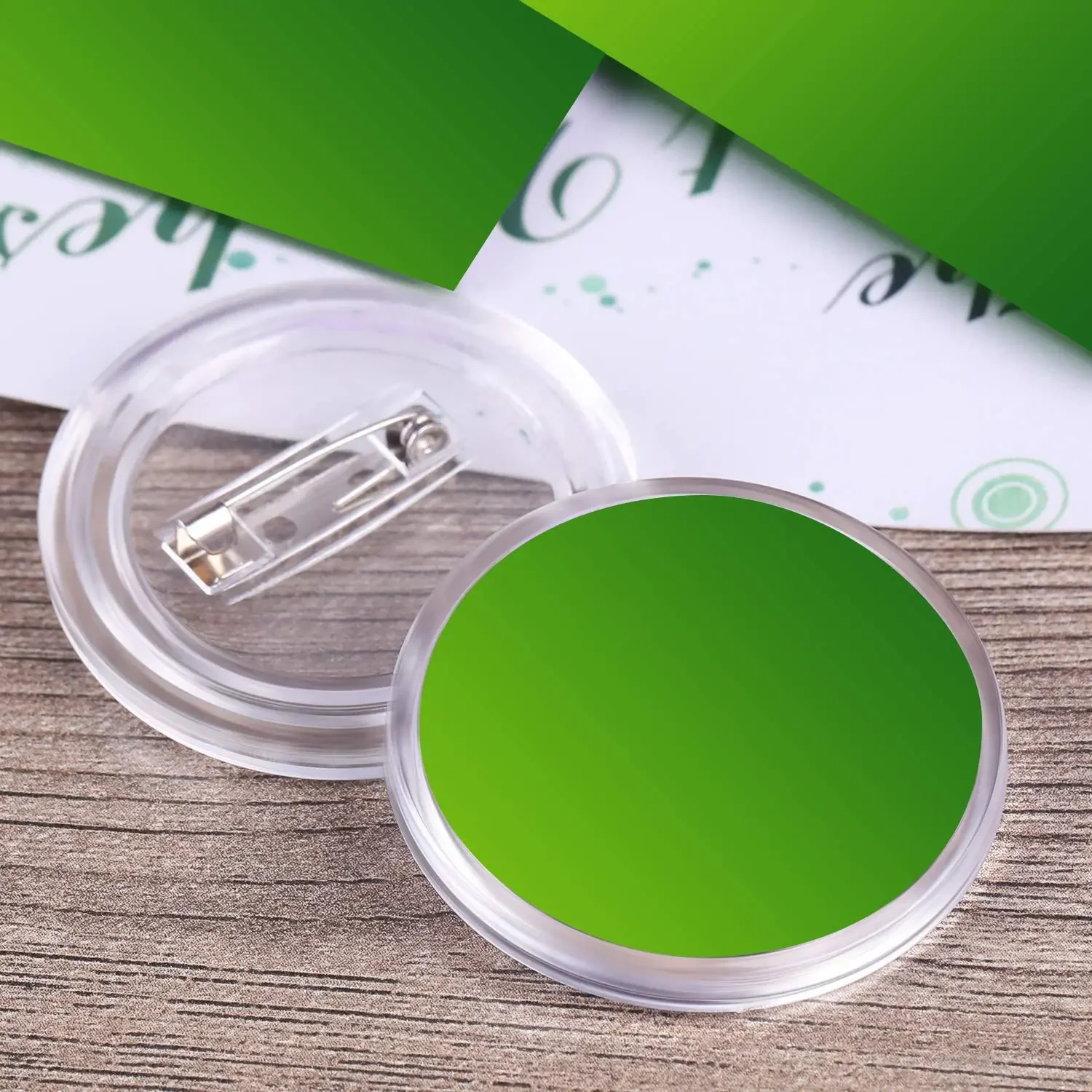 10 Stück transparente Acryl-Abzeichenrohlinge – DIY-Knopfnadeln für individuelle Fotos, Nähen und Bekleidungsprojekte – Detail 1