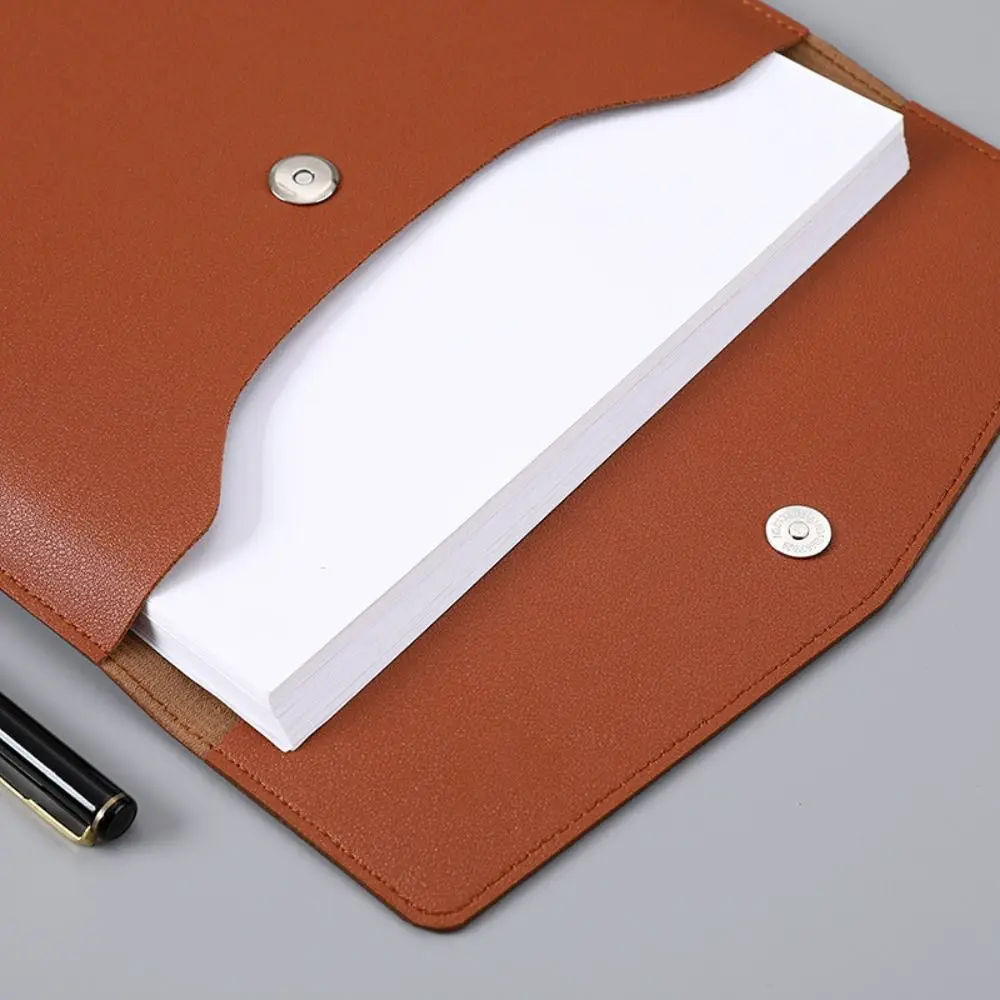 Folder Bag Leather A4 Storage File Bag Large Capacity Waterproof Business Document Bag Thickened Portable Data File Bag Office