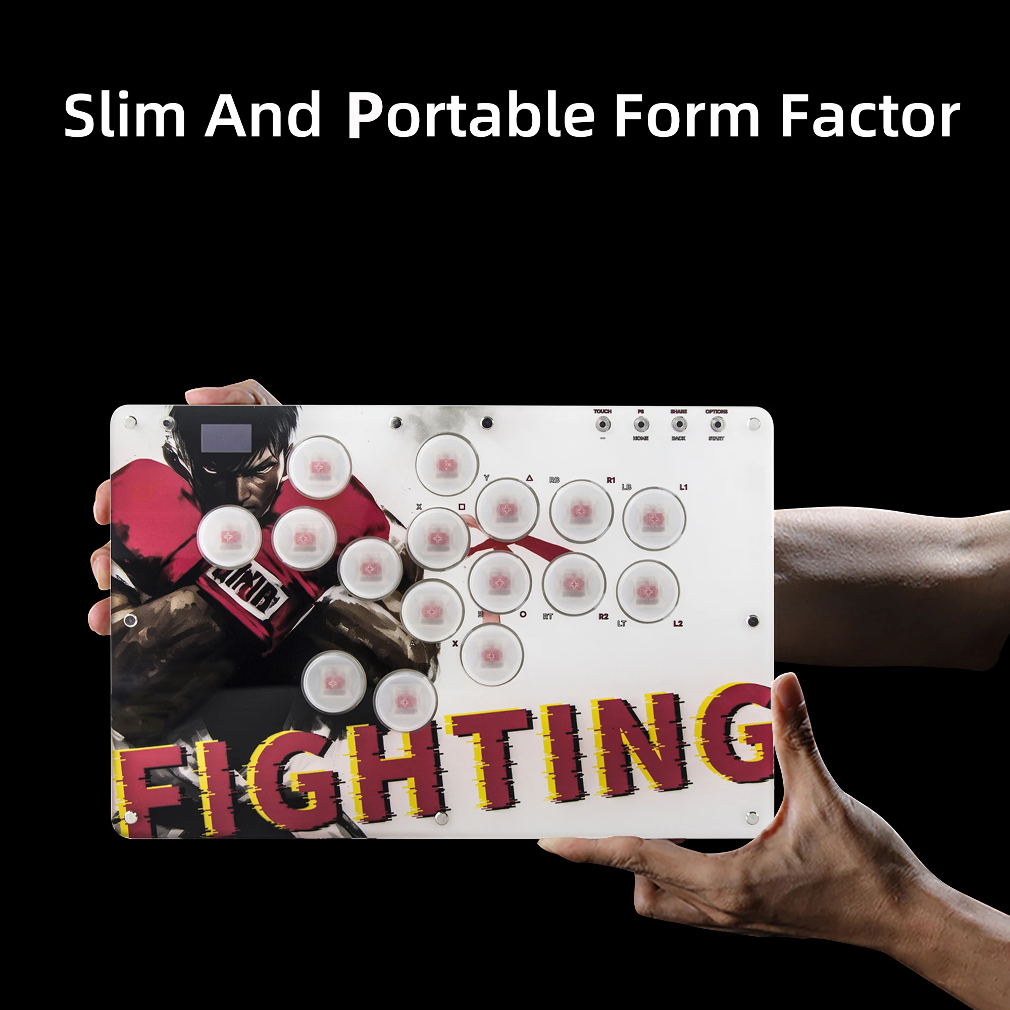 REMANK Hitbox Controller Arcade Stick Hitbox Controller PS5/PS4/Schakelaar Compatibel R16 Toetsenbord Fightstick Hitbox PC Joystick