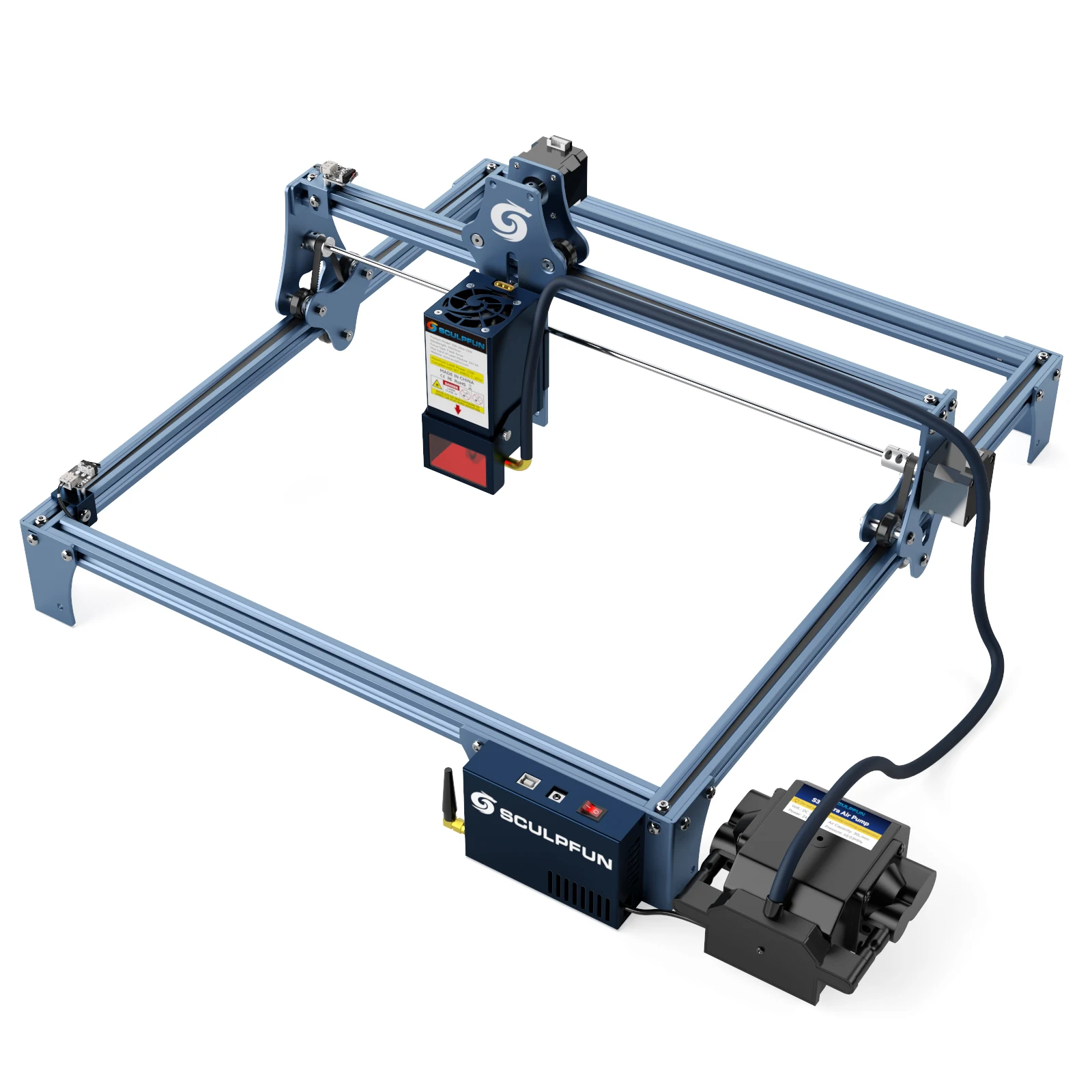 حزمة مجموعة ترقية SCULPFUN S9 إلى S30 Ultra-33W تأتي مع وحدة ليزر 33 وات 32 بت مضخة مساعدة هوائية عالية السرعة XY Li