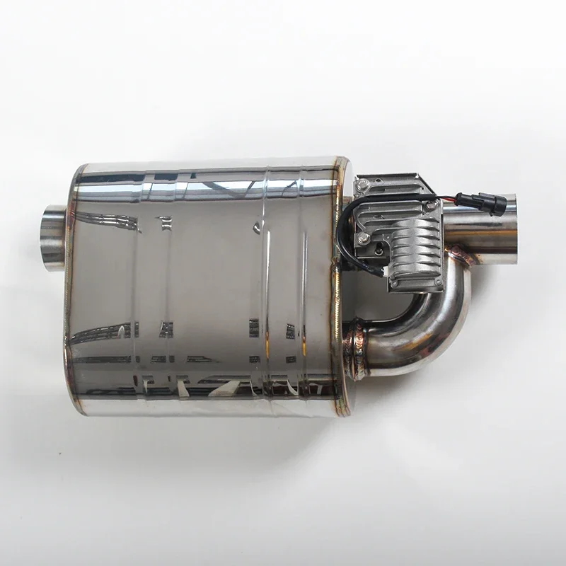 

Hot sale universal auto one inlet two outlets SS304 electric cutout exhaust valve muffler