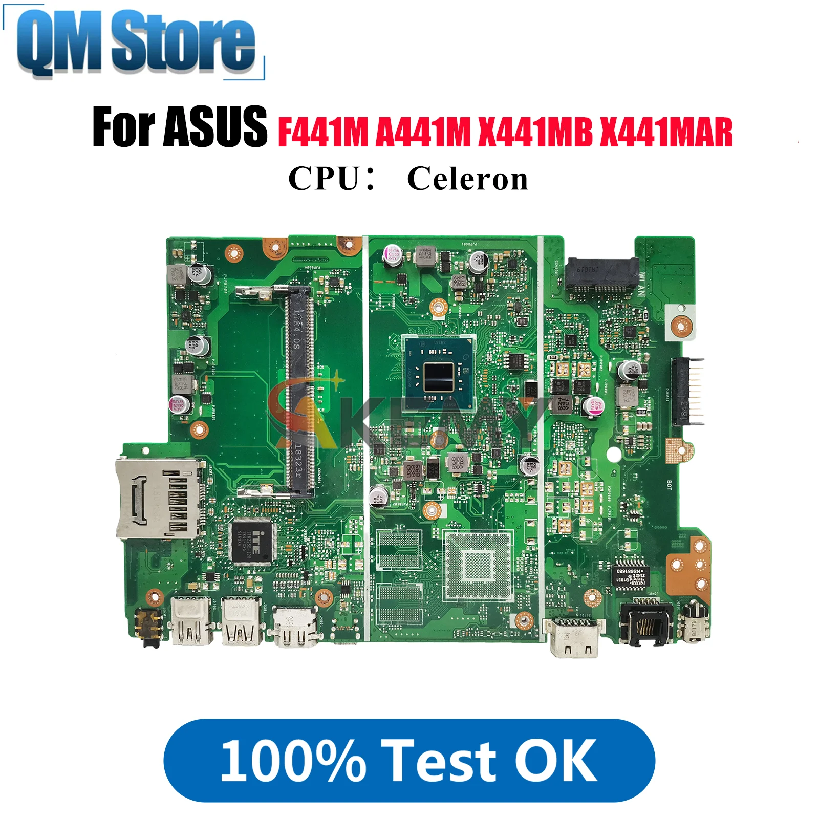 

X441MA Материнская плата для ноутбука ASUS VivoBook X441MB X441M A441M X441MAR F441M Материнская плата для ноутбука с процессором Celeron 107% теста в порядке