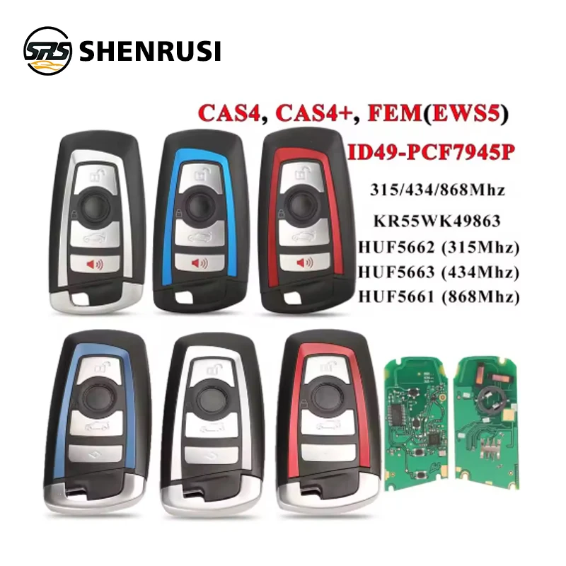 

SHENRUSI 315/433/868 МГц умный дистанционный ключ без ключа для BMW 3 5 7 серии 2009-2016 CAS4 F система брелок KR55WK49863 pcf7945