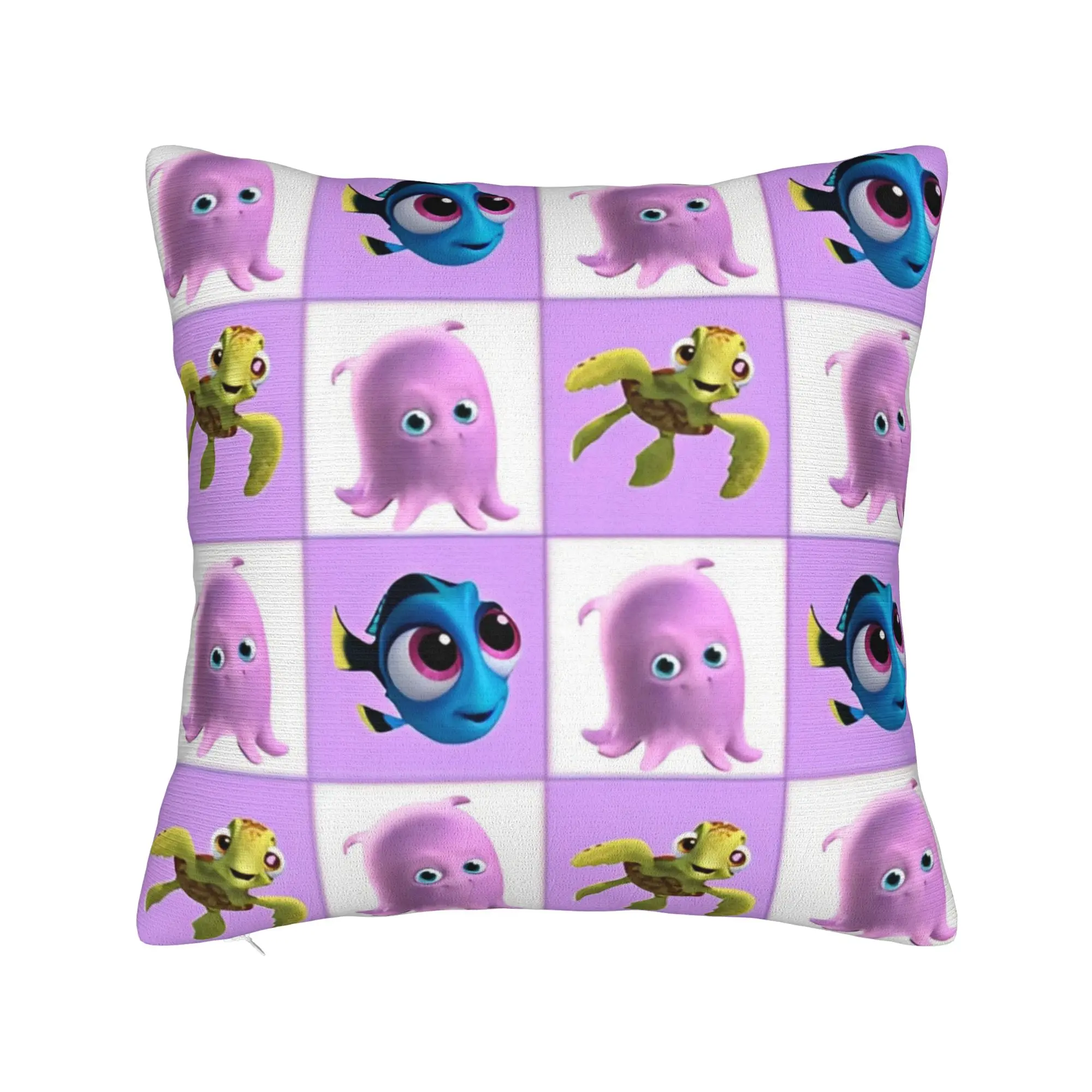 Finding Nemos Dorys Bruce Squirt Crush Square Pillow Covers Polyester Living Room  Cushion Case Cool Decorative Pillowcase 45*45