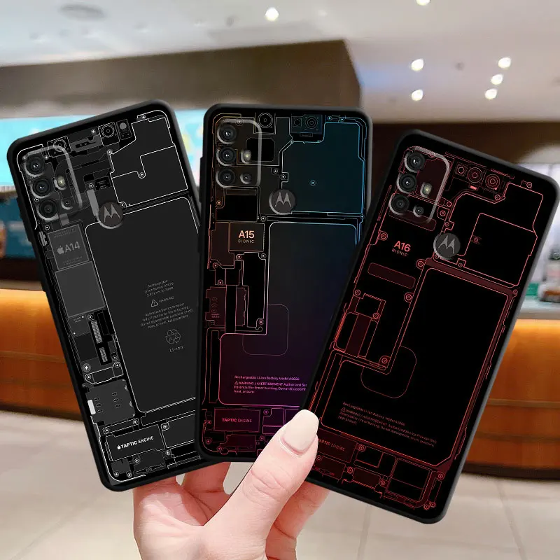 Case for Motorola Moto Edge 40 Pro One Fusion Plus Edge 30 Neo Edge 20 Pro G9 Plus G200 5G Cover Circuit Board Pattern Cool