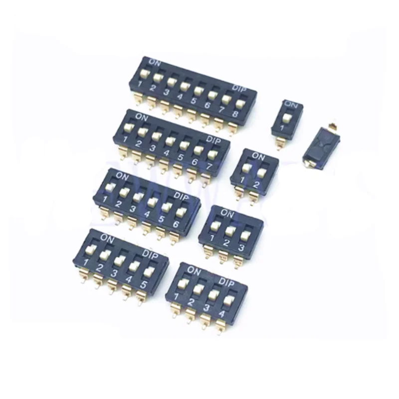 10pcs/lot Slide Type SMT SMD Dip Switch Toggle Switches Pitch 2.54mm 2 Row 4 Pin 2 Position/8pin 4 Position/16pin 8 Position