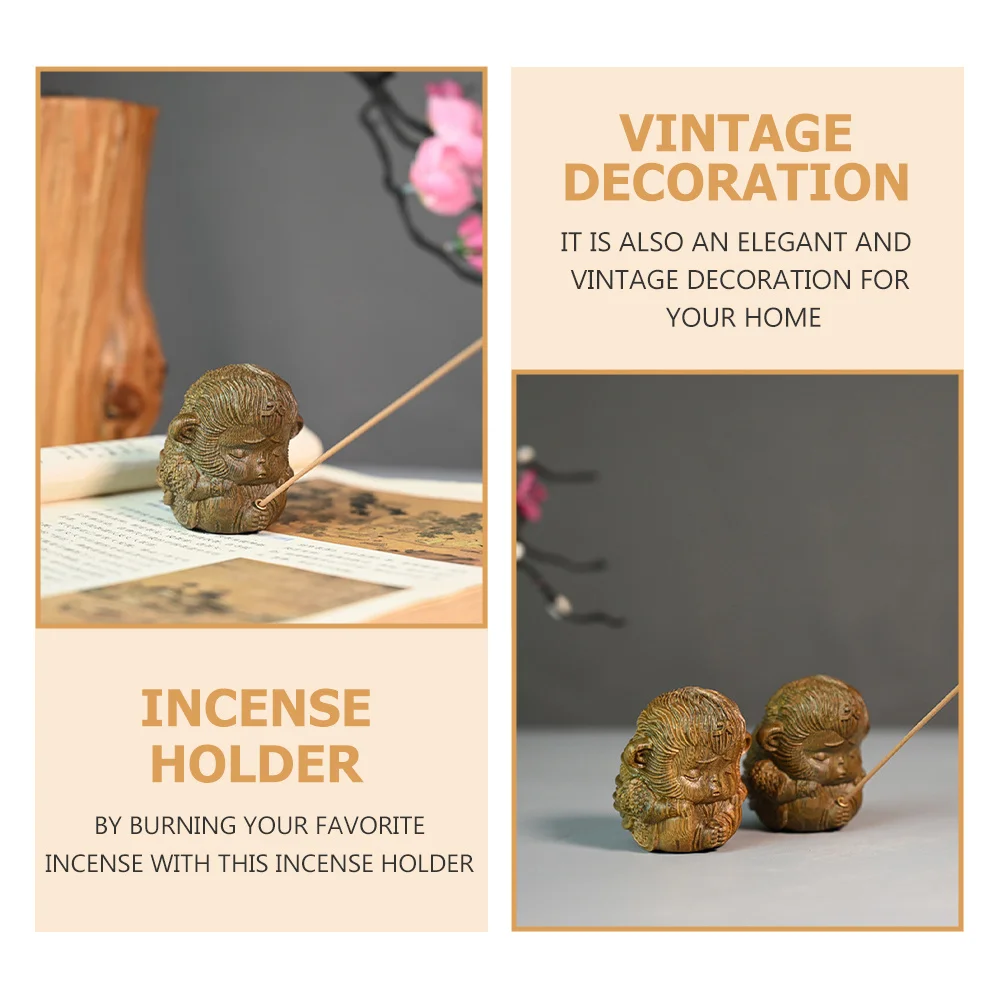 

Wood Carving Incense Holder Decorative Small Wooden Ornament for Living Room Bedroom Office Meditation Aromatherapy