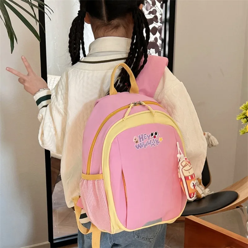 Kids Nylon Preschool Backpack Toddler Kindergarten School Bag Cute Daypack with Side Mesh Pockets Zipper Closure Travel Bookbag