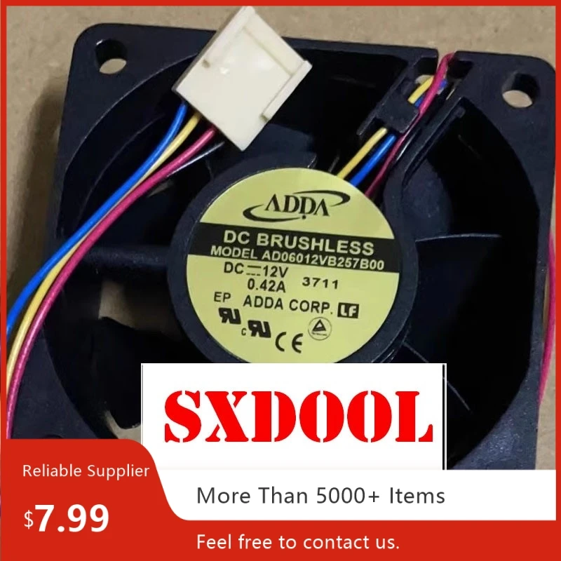 

For ADDA AD0612VB257B00 60x60x25mm DC 12V 0.42A 4-Pin PWM Ball Bearing Fan