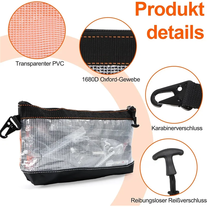 

【Декор своими руками】Упаковка из 2 маленьких прозрачных чехлов на молнии для инструментов для электриков, портативная пустая сумка для инструментов