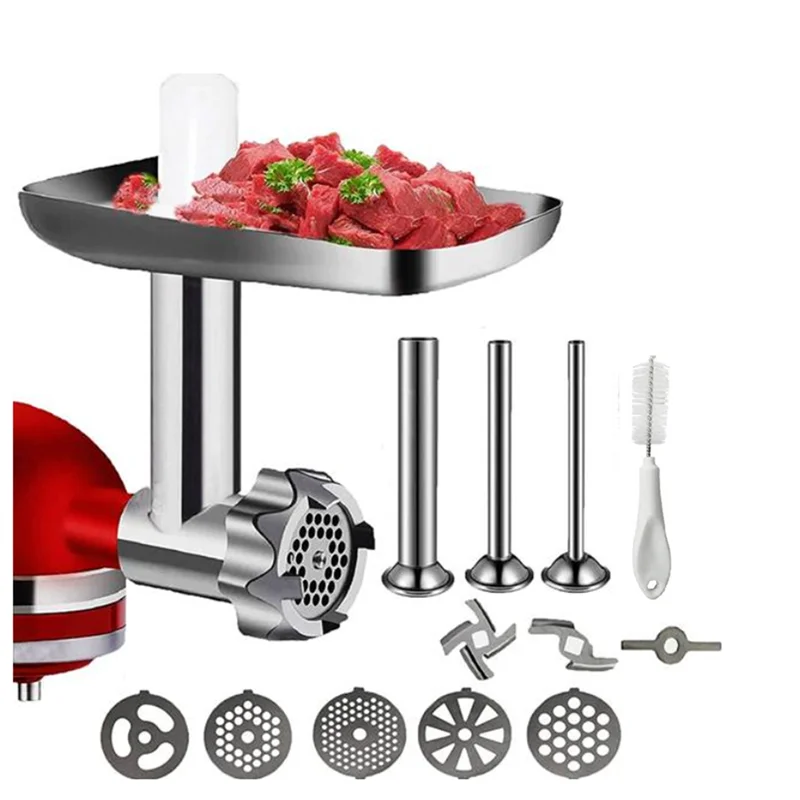 

Metal Food Grinder Attachment for KitchenAid Stand Mixer Grinder Accessories Sausage Stuffer Tubes Meat Grinder