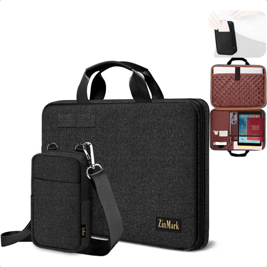 

Laptop Case 15.6 Inch Briefcase MilitaryGrade Protection with Detachable Belt Bag Compatible All Model of 1516 Inch Book Pro an