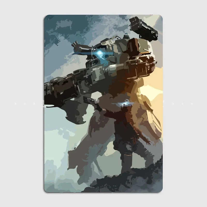 Titanfall Game Gaming  Artistic Panel Decoration Featuring Vintage Characters and Scenery for Home and Bar Wall Decor