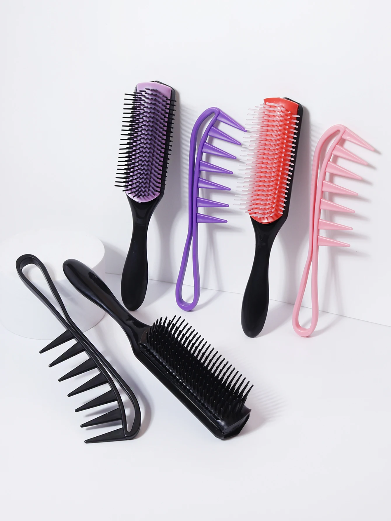 

Набор расчесок из 2 предметов, широкая зубчатая расческа, массажная расческа для кожи головы, уход за волосами, подходит для всех типов волос, специально для париков из натуральных волос