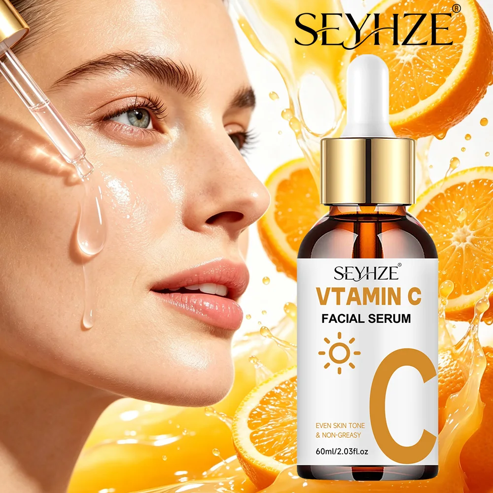 Sérum de Colágeno com Vitamina C SEYHZE – Com Ceramidas, Aloe e Centella Asiatica, Firma a Pele, Controla a Oleosidade, Aumenta a Hidratação, Shrin