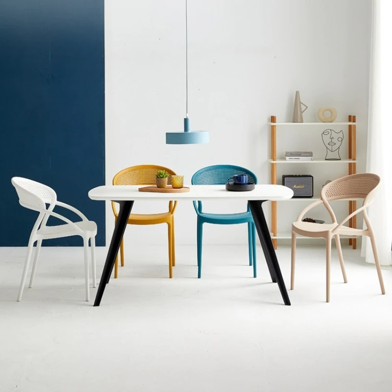 Nordic simple backrest chair household plastic dining chair outdoor leisure chair thickened stackable creative fashion stool