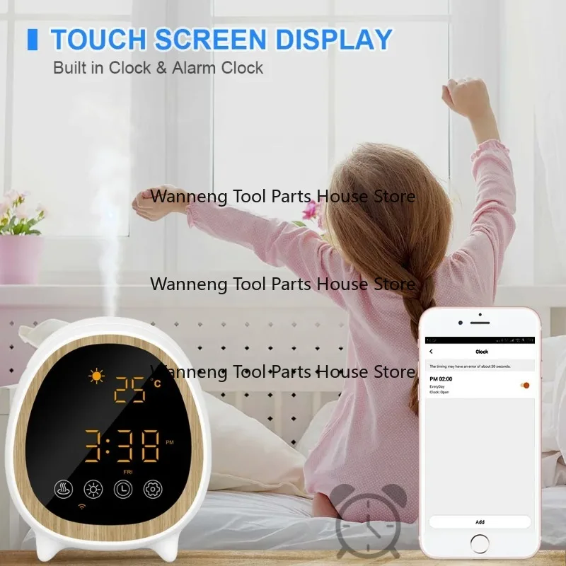 Humidifier Home Appliance with Clock Feature - Essential Oil Diffuser Air Humidifier for Bedroom White Color