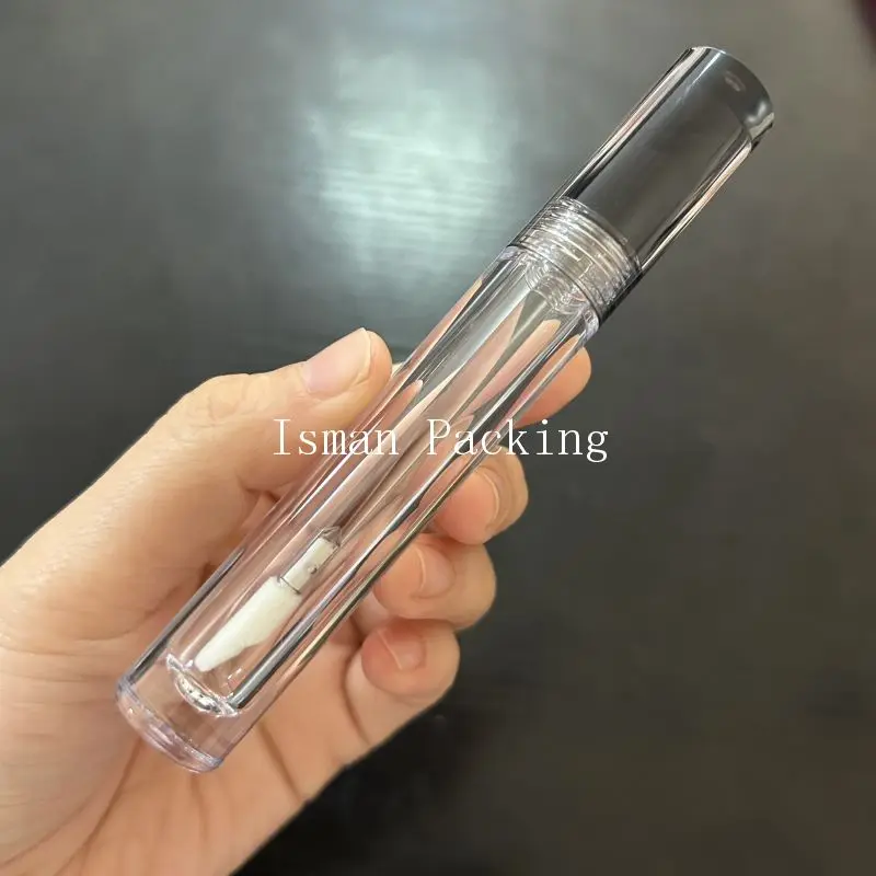 50 buah kristal hitam bening tongkat lip gloss makeup kontainer botol kosong plastik bulat botol kemasan Lipstik Cair 5ml