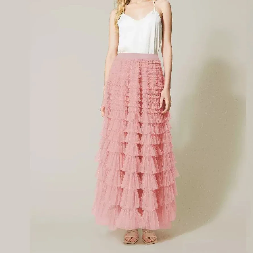 Women Skirts Y2k Cake Skirt A Line Tight High Waist Long Elegant Slim Fit Maxi Party Elegant Casual Temperament Summer 2024