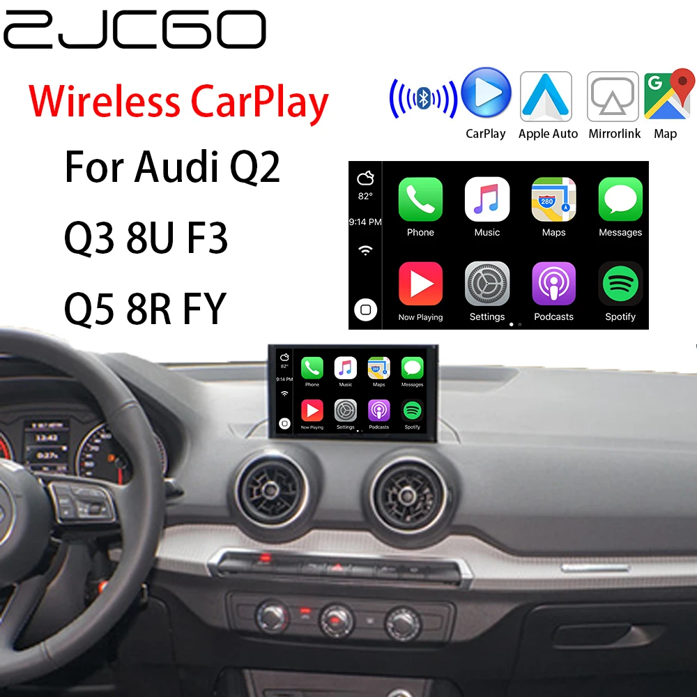 ZJCGO Wireless Apple CarPlay Android Auto interface adapter BOX For Audi Q2 Q3 8U F3 Q5 8R FY MMI 2G 3G MIB System