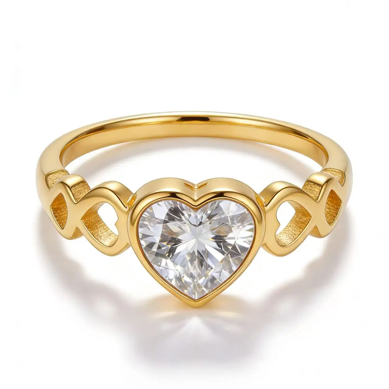 Stainless Steel Heart Ring For Women Luxury Style Female Fashion Finger Jewelry Accessories
