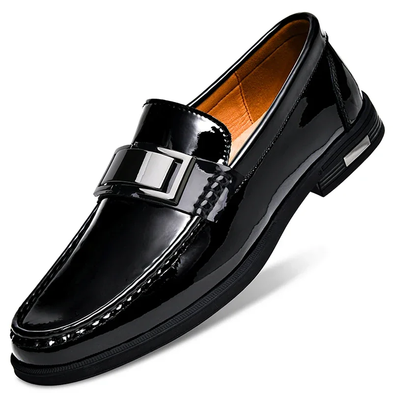 Patent Leather Loafers for Men Fashion Men Casual Shoes Gentleman Loafer Formal Shoes Instappers Heren Big Size 47 48 Platform