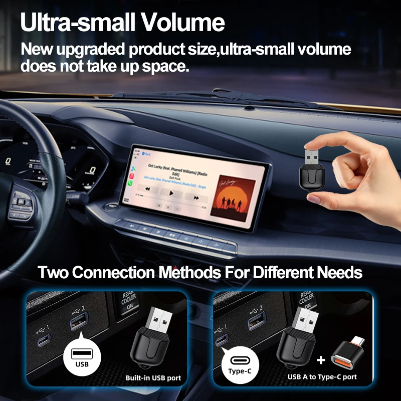 New 2in1 Wired To Wireless CarPlay & Android Auto Adapter Mini USB Ai Box For Volkswagen Renault Peugeot Bmw Car Accessories BT