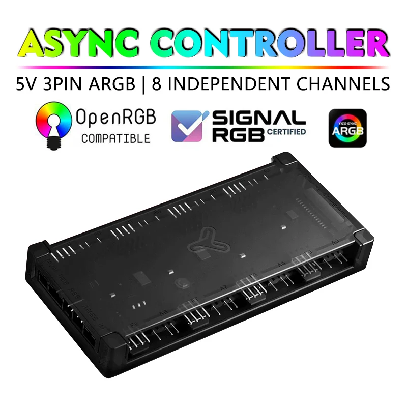 YICO ELITE SignalRGB OpenRGB Addressable 5V 3PIN ARGB Async Controller HUB For Gaming Computer PC Case Cooling Fans Light Strip