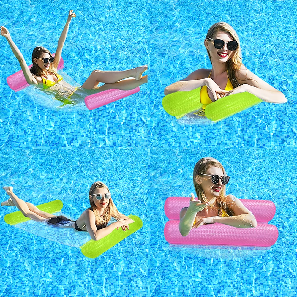 أرجوحة مائية قابلة للنفخ بأنبوبين، سرير عائم لحفلات حمام السباحة/الشاطئ/الحديقة المائية، مرتبة هوائية محمولة للبالغين سهلة الحمل #6