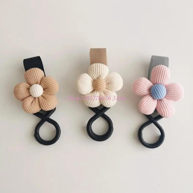 R6FD Fashionable Flower Print Baby Stroller Hook Rotatable & Practical Pushchair Hanger for Shopping Walking & Traveling