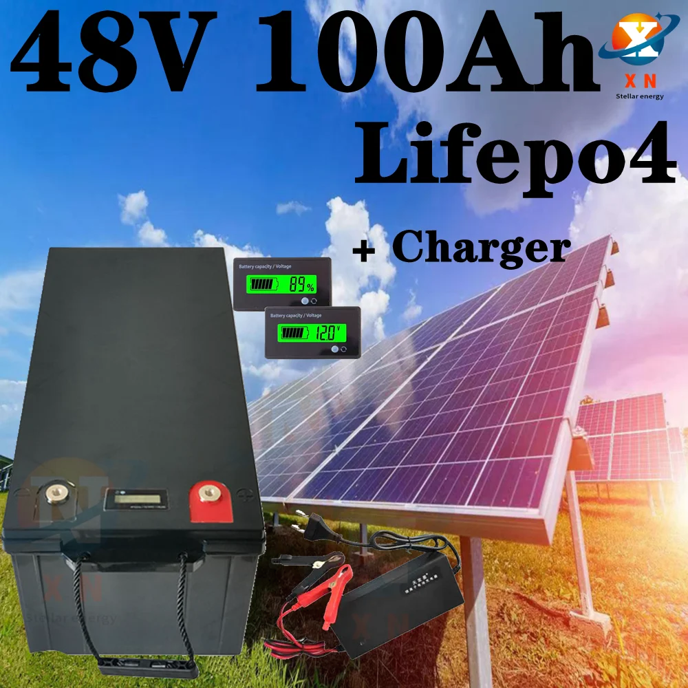 

48V 100Ah Lifepo4 Lithium Iron Phosphate Batteries For Solar Boat Inverter Golf Cart