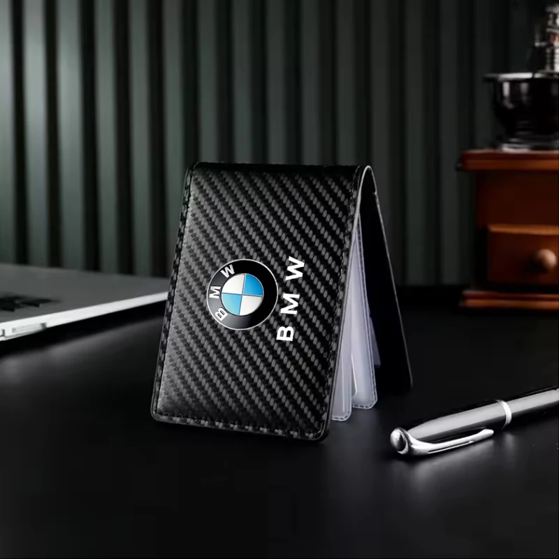 Carbon Fibre Wallet Car Driver License Case Card Holder Sticker For BMW M e46 e90 e60 f30 f10 e39 e36 g20 g30 f20 e87 Accessorie