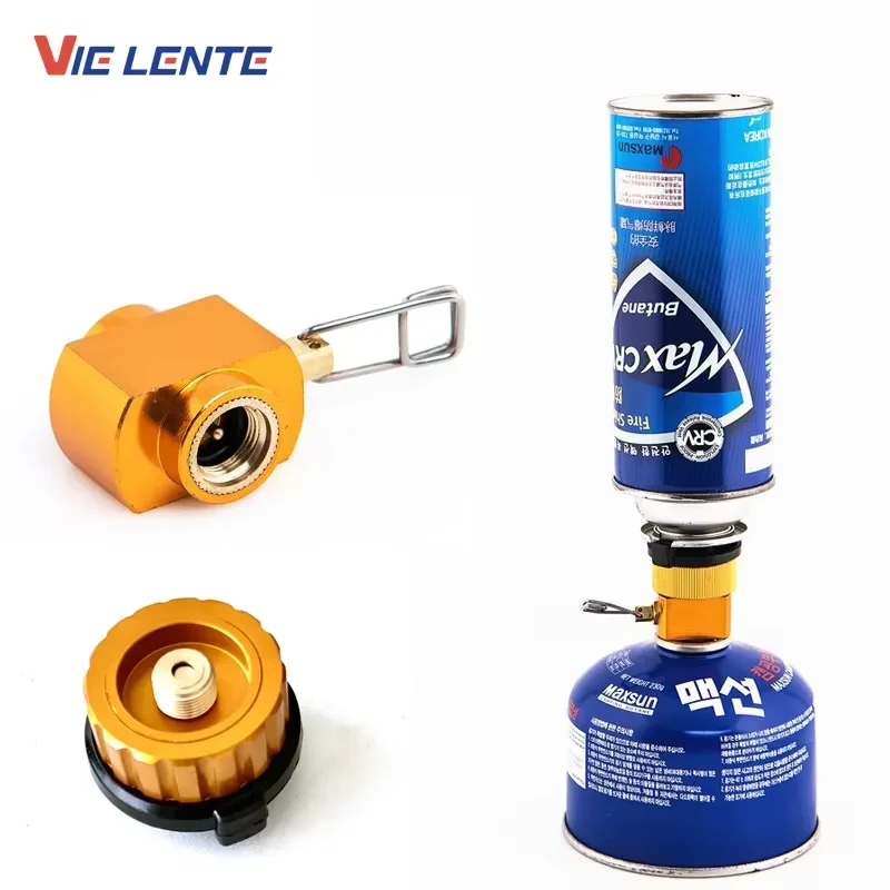 Gas Refill Adapter Leakproof Fuel Transfer Device Explosion-proof Refill Flat Tank Conversion Adapter for Outdoor Camping Picnic