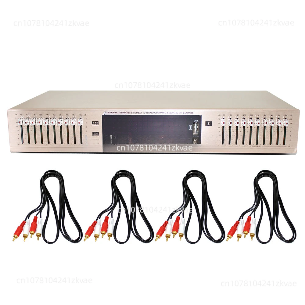 

220V HIFI Digital HD Stereo Preamplifier Equalizer Built-In USB Bluetooth Home Stage Equalizer Dual 10 Segments EQ-898