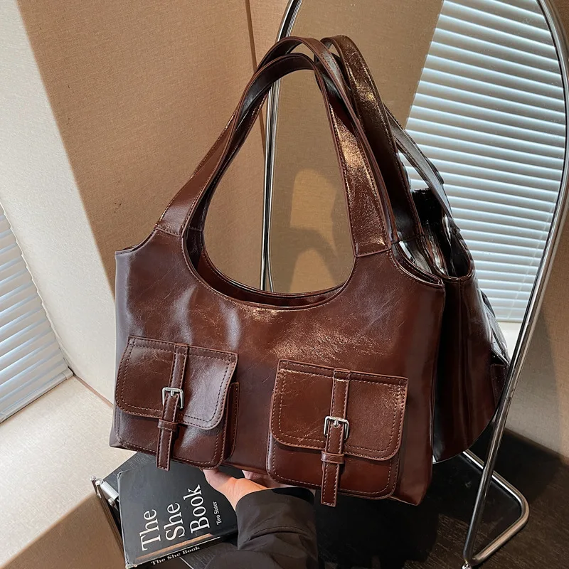 

Fall Winter Vintage Underarm Bag, Spacious Shoulder Purse for Women, Fashion Commuter Tote Versatile Retro Large Capacity Bag​