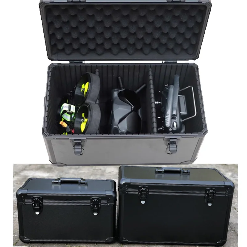 Aluminum Frame Hard Case, Protective Suitcase Storage Box with Dividers, Egg Crate Foam for Microphone Drones Camera Lens Tools