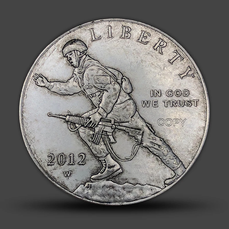 

2012 American Soldiers Charge with Guns Challenge Coin 1 Dollar Copy Collection Commemorative Medal Christmas Gift Home Decor