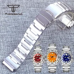 316L Stainless Steel Brushed 20mm Watch Bracelet Watchband Folding Clasp Fit for Tandorio 42mm Monster Diving Wristwatch Case