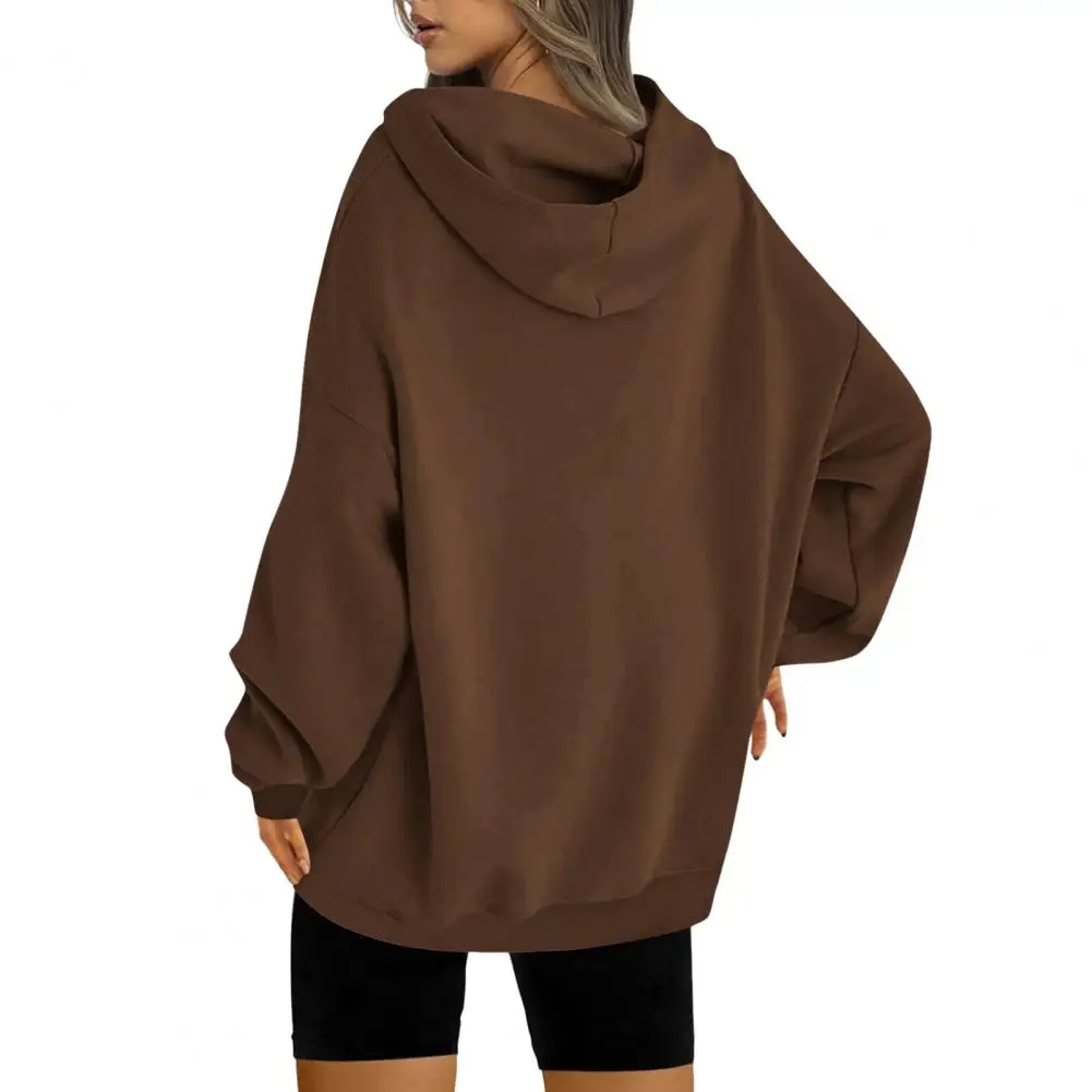 Europese losse, casual dameshoodie met trekkoord en capuchon met lange mouwen