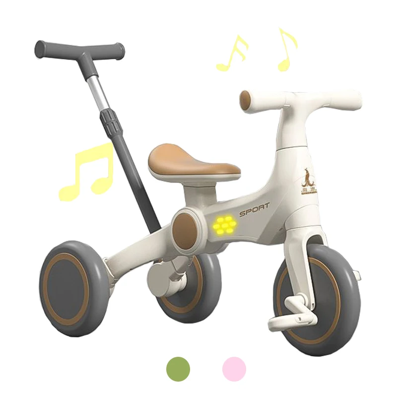 

Baby Balance Bike Folding Toddler Bikes with Push Handle Folding Toddler Kids Tricycle Bicycle for 1-5 Year Old Birthday Gift