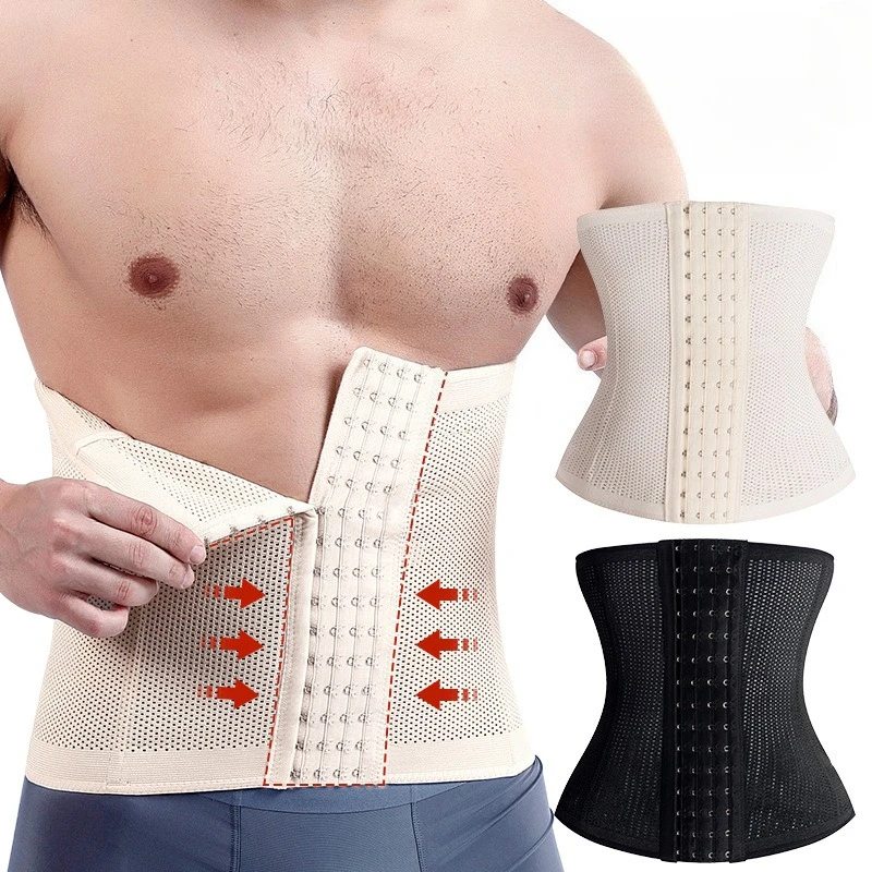 Man Big Abdomen Resistant Shaper Muscle Prevent Waist Support Seal Fitness Steel Bone Exercise Slim Belt Trainer Trimmers Japan
