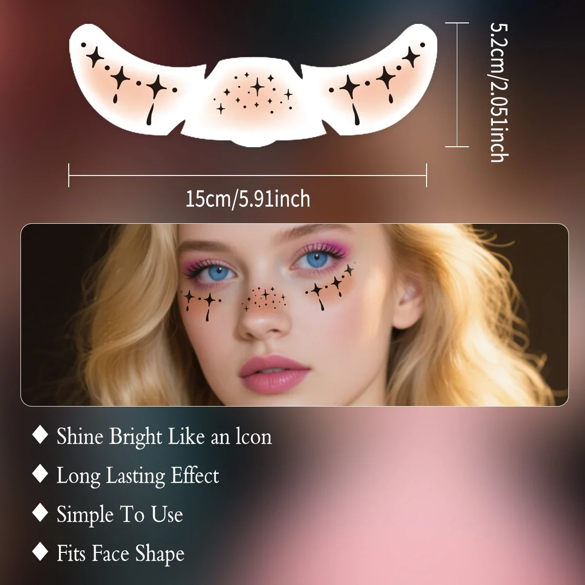 6 قطع من ملصقات وشم الوجه للهالوين على شكل يقطين بات ستار مون، ملصقات وشم مؤقتة للنمش المزيف لمهرجان حفلات الموسيقى