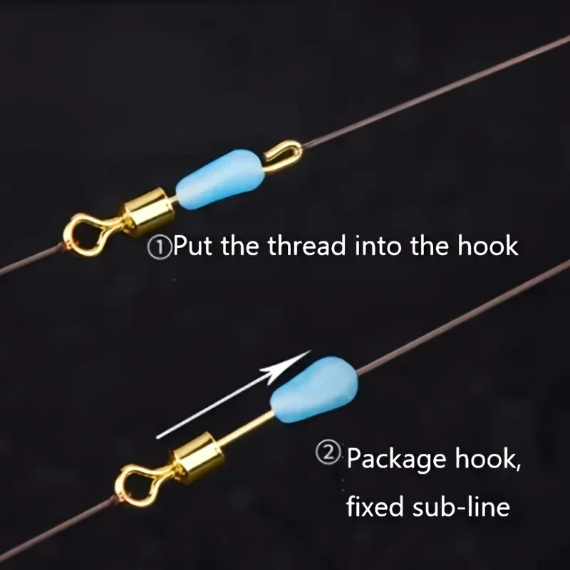 Silicone Fishing Sub Line Clamp - Quick Replacement Sub-Line Fishhook Swivel Snap Connectors, Durable & Tangle-Free