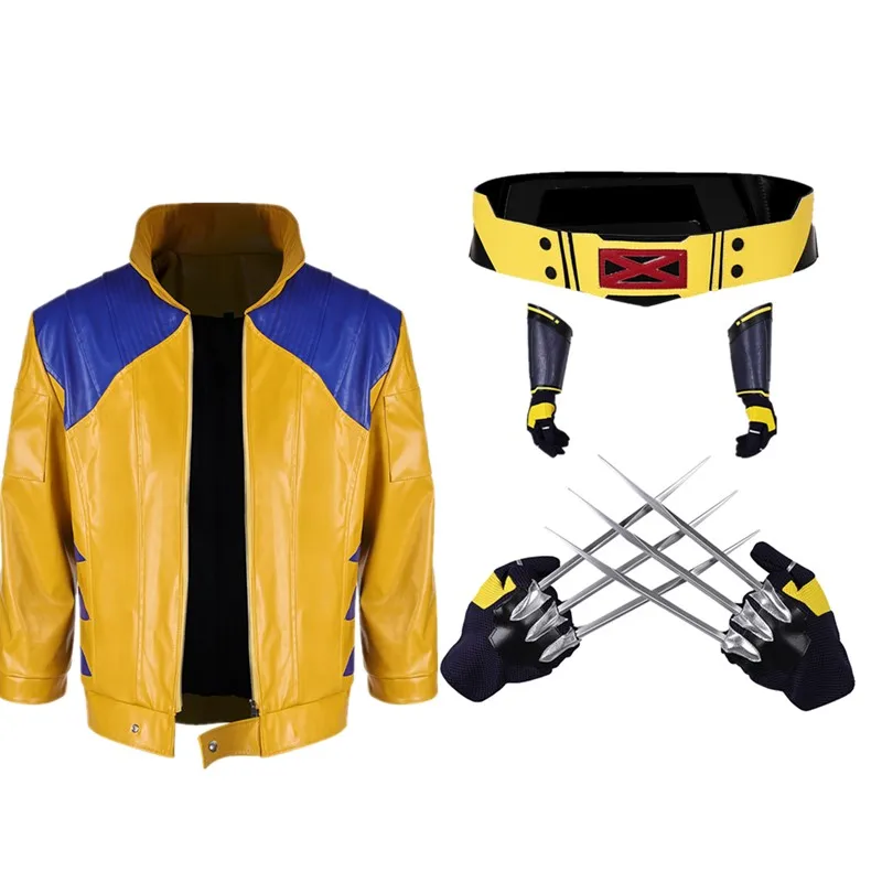 

Фантазия Волк Логан Косплей Когти Перчатки Куртка Пальто Костюм Супер Лиходей Пояс Фэнтезийные Наряды Хэллоуин Карнавальный Костюм Партии