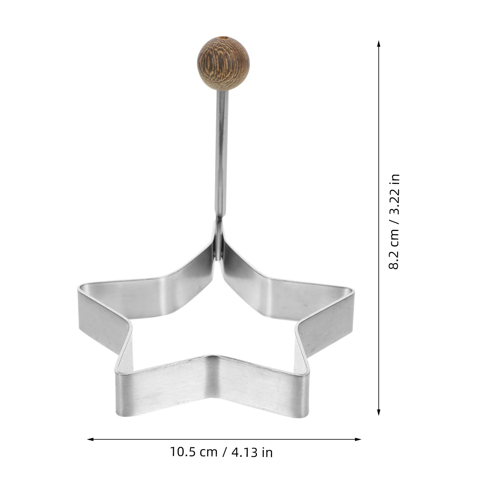 Star Shape Egg Frying Mold Stainless Steel Wood Nonstick Reusable Egg Ring for Home Restaurant Breakfast Cooking